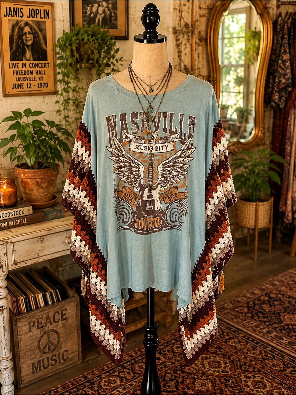Nashville Music City Poncho